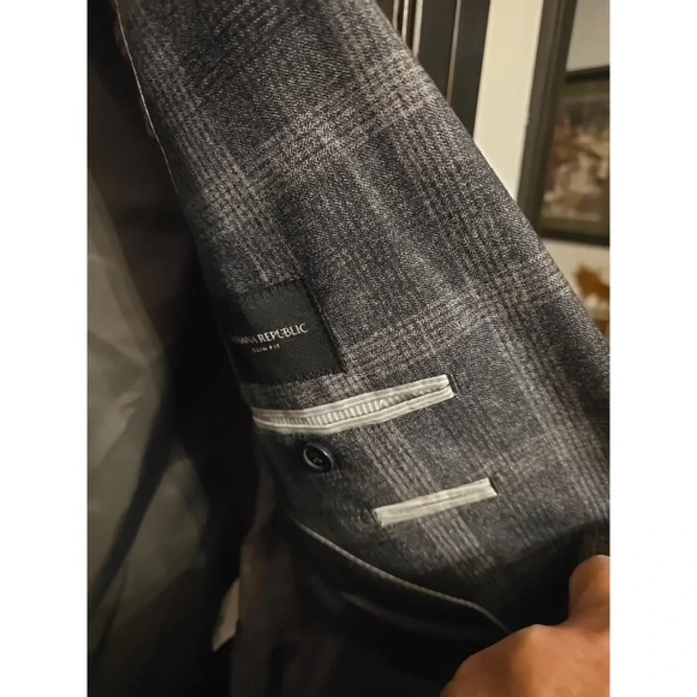 New Banana‎ Republic 42L Slim Fit Plaid Sport Blazer 100% Wool